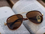 Load image into Gallery viewer, Stylish Brown &amp; Gold Sunglasses For Unisex
