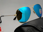 Load image into Gallery viewer, Stylish Blue &amp; Gold Sunglasses For Men

