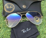 Load image into Gallery viewer, Stylish Aviator Blue Shade &amp; Golden Sunglasses For Men
