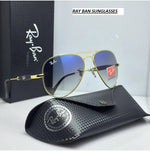 Load image into Gallery viewer, Stylish Design Blue Shade &amp; Gold Sunglasses For Men
